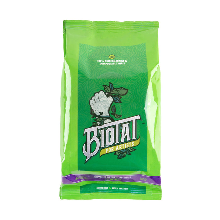 BioTat Green Soap Wipes, Pack of 40