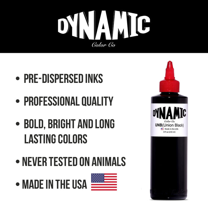 Dynamic Union Black Tattoo Ink - 8 oz. Bottle