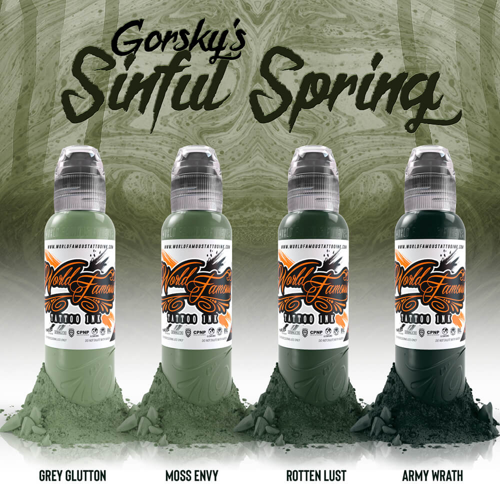 Skinful Inj WF Damian Gorski Sinful Spring Set — Higher Level Tattoo Supply
