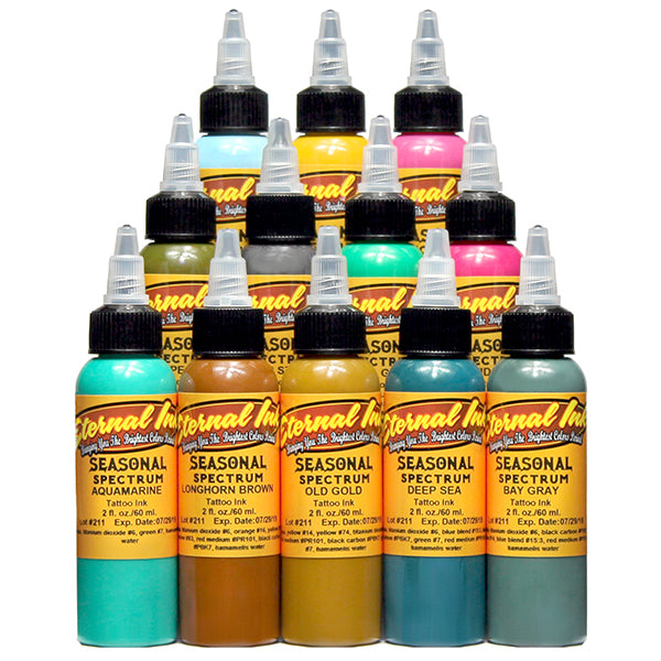 12 Color Spectrum Set Solid Ink 1oz Bottles