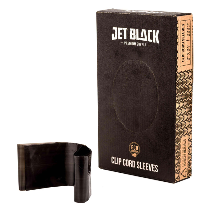 Jet Black Clip Cord Sleeves | High Quality Supplies for Tattoo Artists