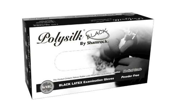 Polysilk Black Latex Gloves